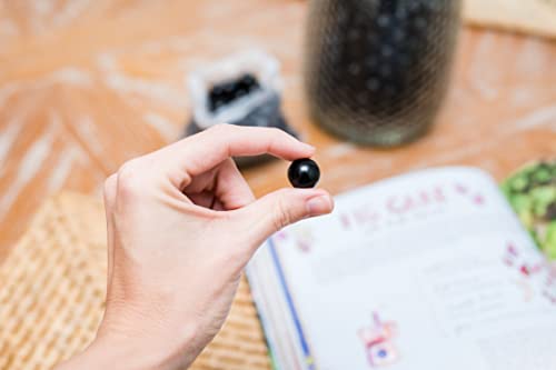 Galashield Black Glass Marbles Bulk Fillers | Round Beads for Vases, 1lb (Approx. 80 pcs)