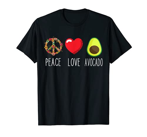 Avocat Love Peace Avocat Fruit Lover Guacamole Fruitarian T-Shirt
