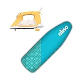Oliso TG1600 Pro Plus 1800 Watt SmartIron with Auto Lift (Yellow) & Oliso Ironing Board Cover, durable 100% cotton lined with professional grade felt pad (Turquoise)