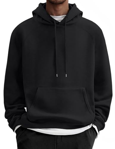 COOFANDY - COOFANDY Men's Soft Heavyweight Pullover Hoodie, Long Sleeve Athletic Fleece Sweatshirt with Pocket, Black (10% Off Amazon Deal)
