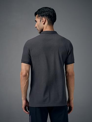 Image of TECHNOSPORT Men's Polyester Slim Fit Self-Design Short Sleeve Polo Matpiq T-Shirt with Anti Microbial, Techno Dry for Regular and Casual Use