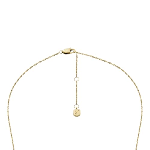 Image of Fossil Women's Gold-Tone Stainless Steel Pendant Chain Necklace for Women