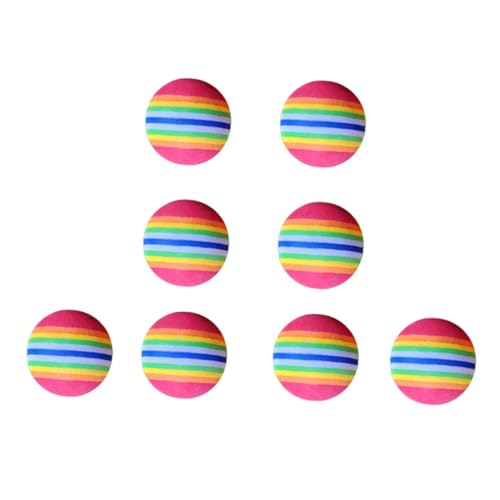 PENIKOKO 8個 カラフルトレーニングボール 軽量柔軟で 室内外練習用 レインボーデザイン ゴルフアプローチショット向け
