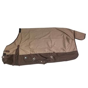 1200Denier Waterproof and Breathable Horse Sheet TGW RIDING Horse Blanket Standard Neck Turnout Sheet (78″, Tan/Brown)