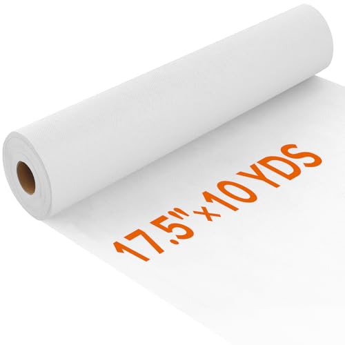 ZOMONETI Heavy Weight 17.5in x 10yd White Iron On Non-Woven Fusible Interfacing Single-Sided Polyester Fabric for DIY Craft Supplies Quilting Sewing Shirt Plackets Dresses Collars Cuffs