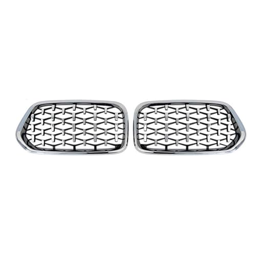 Garniture calandre diamant pour BMW X2 F39 finition luxe noir brillant et argent