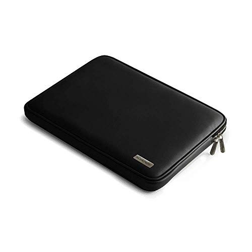 Image of DailyObjects Zippered Sleeve for MacBook & Laptop 13 Inch | Solid Black PU Leather Sleeves with Inner Lining | Durable Stylish Light Weight Sleek Design with Zip Closure
