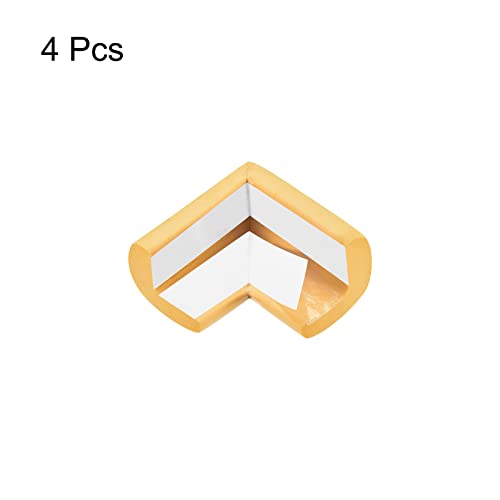 Image of uxcell Corner Guards Edge Protectors, 4Pack Foam Safety Bumper L Shape, 55mm /2.16 inch(L) for Furniture Corner Table Edge Guard, Wood Color