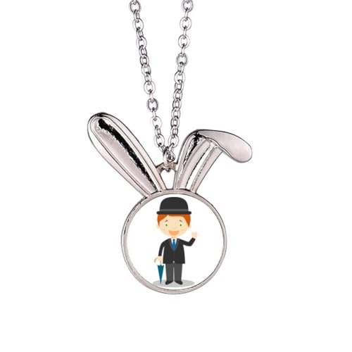 Collier lapin Angleterre homme noir pendentif dessin animé mode masculine