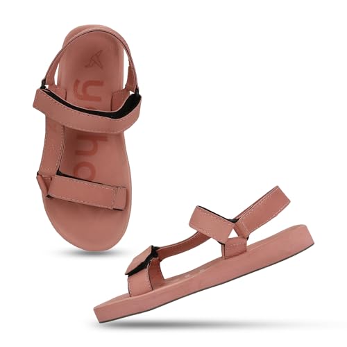 Image of YOHO EVA Sandals for Women | EVA sole | Comfortable cushioned sole with TPR base | Lightweight | Soft skin friendly straps | Adjustable straps | Velcro closure | Vibrant colour options