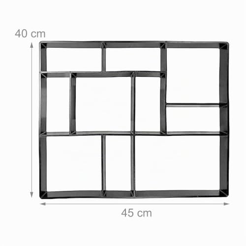 Miniatura 4 de Relaxdays Molde Para Pavimentos De Cemento, Set De 2, 45 X 40 Cm, Adoquines Y Losas De Jardín, Negro