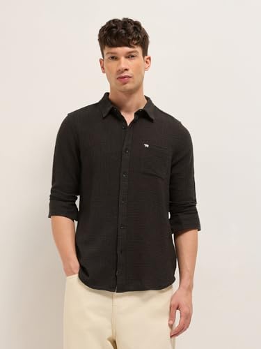 Image of THE Bear House Men's Textured Slim Fit Shirt