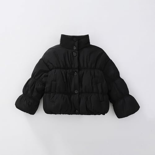 Girls Velour Puffer Jacket Toddler Baby Button Down Stand Collar Pleated Quilted Coat Fall Winter Warm Clothes Cute Trendy4