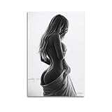 Sara Jean Underwood Black And White Poster Wall Art Gifts Bedroom Prints Home Decor Hanging Picture Canvas Paintings 20x30inch(50x75cm)