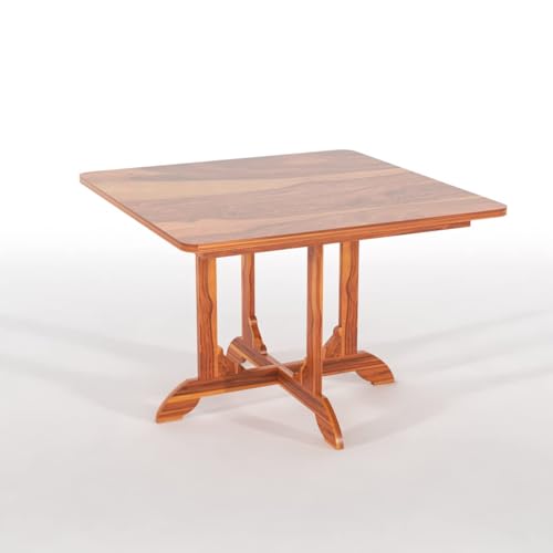 Image of Sheesham Wood 4 Seater Dining Table with 4 Chairs for Living Room Home Office Dining Room Wooden Dininig Set (Natural Finish)
