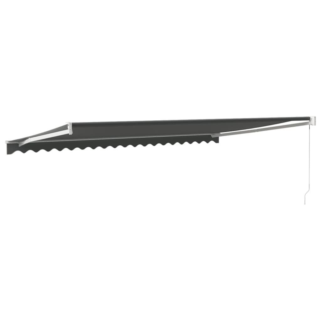 Markise Einziehbar Anthrazit 5x3 m Stoff und Aluminium, Sichtschutz Balkon, Balkon Markise, Seitenmarkise, Klemmmarkise, Sonnenvorhang, Balkonmarkisen - 3154440