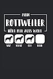  Mein Rottweiler hört mir aufs Wort: Rottweiler Notizbuch  Eintragen von Notizen, Terminen, Aufgaben & Ideen  DIN A5 Liniert  Geschenk für ... für Züchter und Rottweiler Welpen Liebhaber