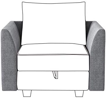 HONBAY Side Armrest Module for Modular Sofa Pair of Armrests for Sectional Modular Couch, Grey