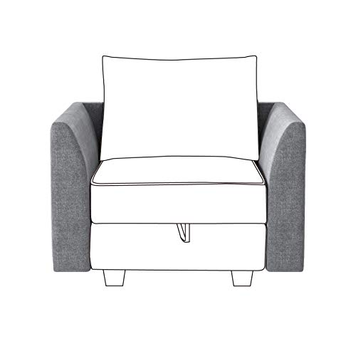 HONBAY Side Armrest Module for Modular Sofa Pair of Armrests for Sectional Modular Couch, Grey