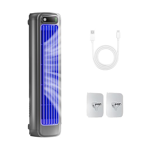 Imwing Cooling Ace, Constantwind speedtower fan, Portable Air Conditioner, 3-Speed Quiet Tower Fan, echargeable Battery, USB Rechargeable, 20dB Ultra-Silent, for Bedroom, Car, Desk (Gray)