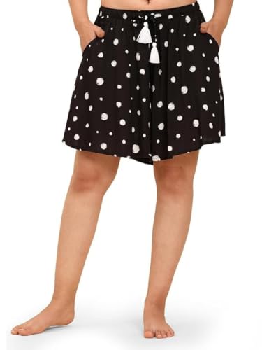 Image of B STORIES Women's Viscose Printed Lounge Culotte Shorts (Pack of 2)