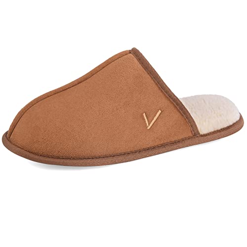 Image of Mens Scuff Slippers Micro Suede Memory Foam Slide Clogs Slip on Indoor Outdoor House Shoes
