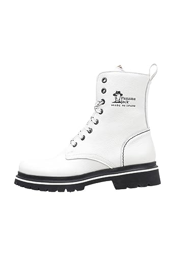 Panama Jack Botas Fortune Combat para mujer, Blanco, 37 EU
