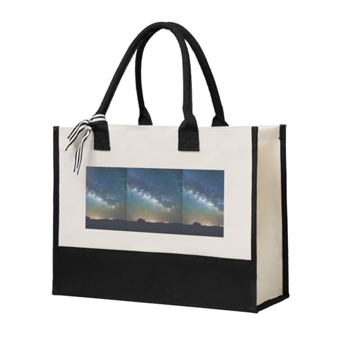 Sac fourre-tout en toile ciel étoilé de qualité supérieure cabas durable pour femme