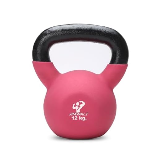 JIMWALT The Indian Made Premium Half Coated Neoprene Kettlebells 2KG to 48KG (12KG), Pink (NK 012)