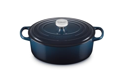 Le Creuset Signature emaillierte Gusseisen-Auflaufform, oval, mit Deckel, 29 cm, 4,7 Liter, Nuit – Ansicht 1