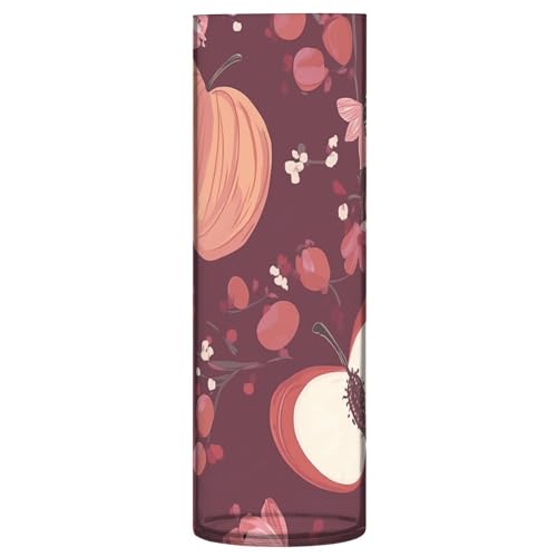 Lindo jarrón de flores grande de grosella espinosa, color borgoña, de plástico, 11.8 pulgadas, estético, transparente, para boda, decoración de sala de estar, mesa de comedor