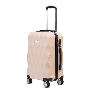 Mode Groove | Hard-Sided Polycarbonate Trolley Suitcase | 360° 8-Wheel Easy Drag | Smooth Double-Zipper| Light-Weight | TSA Lock | 3-Yr Warranty | Cabin Luggage Bag 20in (55cm (S), Pastel Pink)