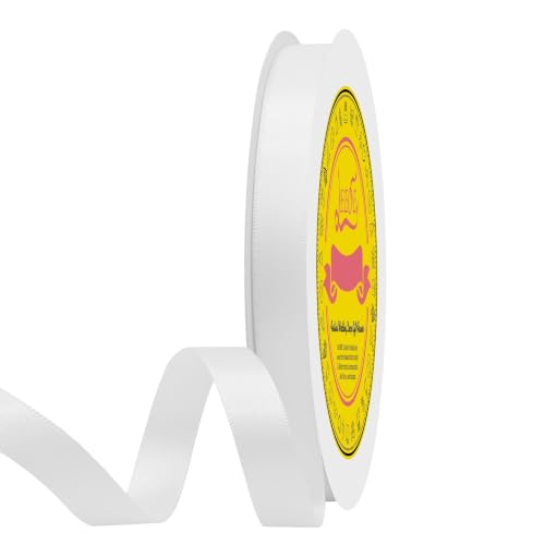Image of Double Face Off White Satin Ribbon 1 /2 inch X 50 Yards Polyester Off White Ribbon for Gift Wrapping Very Suitable for Weddings Party Invitation Decorations and More