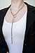 Black Stain Steel Lariat Y Necklaces Wrap Choker Necklace Punk Gothic Bar Pendant Cuban Link O Ring Long Black Necklaces Adjustable Slip Chain Necklace Halloween Jewelry Gift for women ﻿ (Silver)