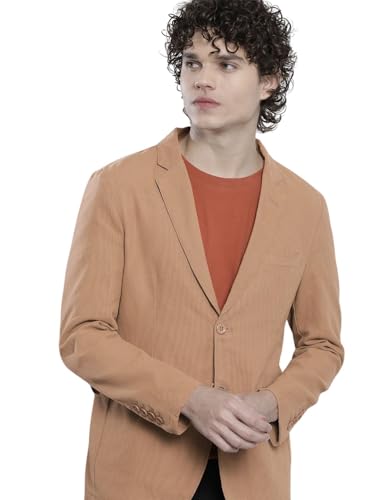 Image of The Indian Garage Co Men Slim Fit Solid Single Breasted Blazers