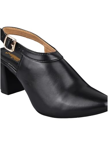 Image of SilverArrow Style Fancy Trending and Comfort Block Heel Sandal Mule Bellies Sandal for Womens and Girls Black