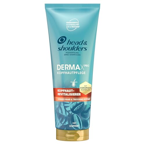 Head & Shoulders DermaXPro Kopfhaut-Revitalisierer Leichte Spülung 220ml mit Koffein und Ceramide-Komplex. Versorgt Trockene Kopfhaut und Schütteres Haar mit Feuchtigkeit und Schützt vor Schuppen