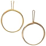 ABOOFAN Herramienta para Probar Anillos de Boda Versátil de Metal Dorado Estabilidad, 2 Piezas para Medir Anillas y Base para Anillos