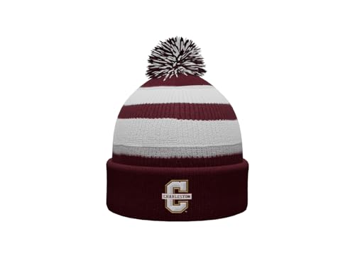Sport Your Gear College of Charleston Cougars Prime Cuffed Fold Over Pom Pom Winter Knit Hat Beanie Alternate