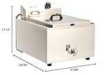 110V Industrial Shallow Funnel Cake Deep Fryer Stainless Steel Single-cylinder with 2 Rings