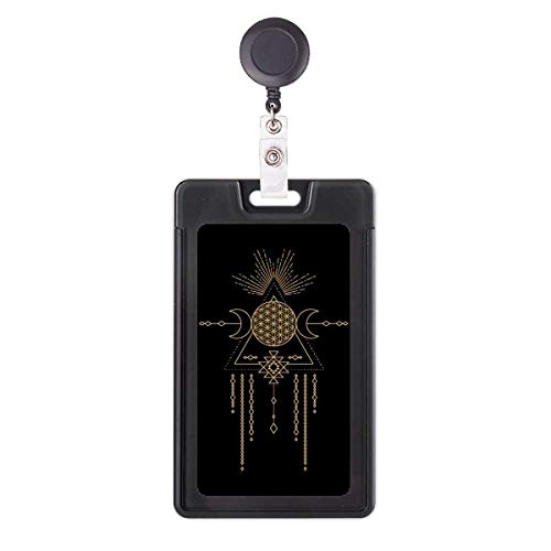 Porte-badge rétractable au motif totem géométrique idéal pour le bureau