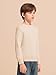 Haloumoning Boys Texture Sweater Kids Crewneck Long Sleeve Knit Pullover Sweater Fall Winter Clothes 5-14 Years Beige