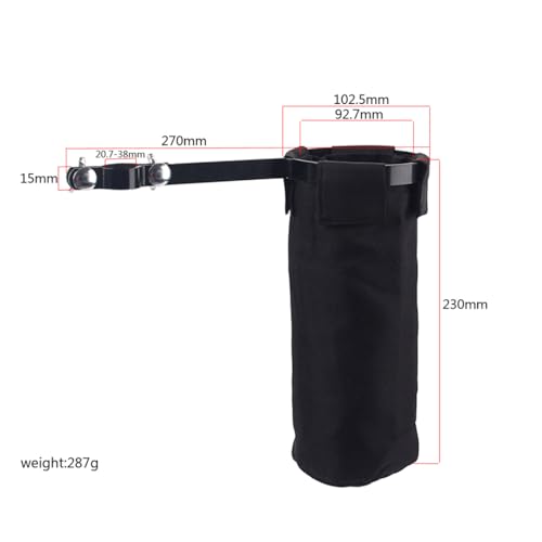 Ogdni Drum Stick Holder, Adjustable Drum Sticks Bag, Drumstick or Brushes Mallets Container Bag, Clamp-On Lockable Aluminium Alloy Drumstick Holder for Drum Set Kit & Music Stand (black)