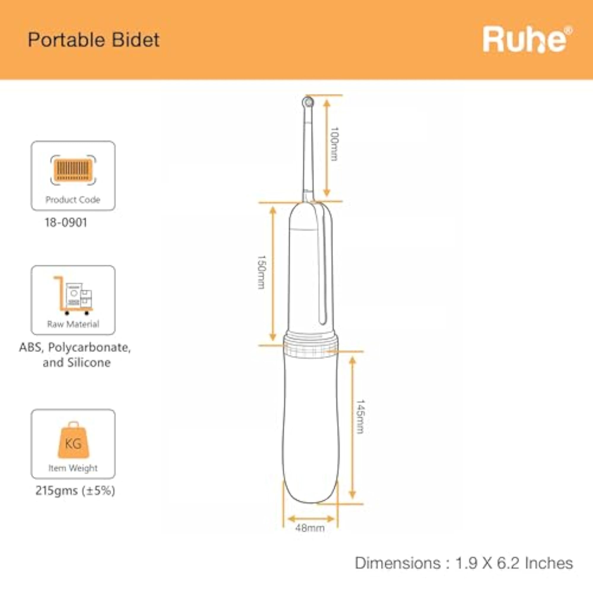Portable Handheld Bidet 180 Adjustable 2 Modes