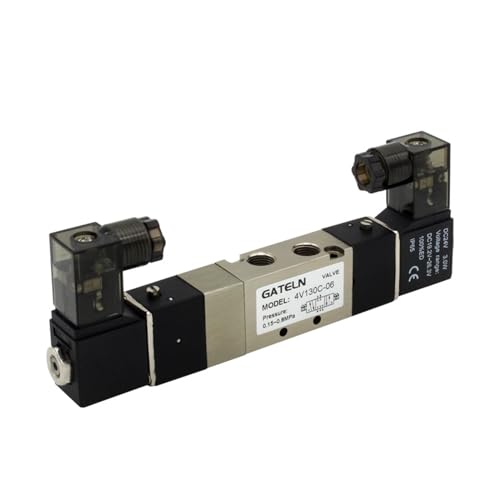 Électrovanne pneumatique 4V130C-06 à 3 positions et 5 ports 1/8 DC 12V