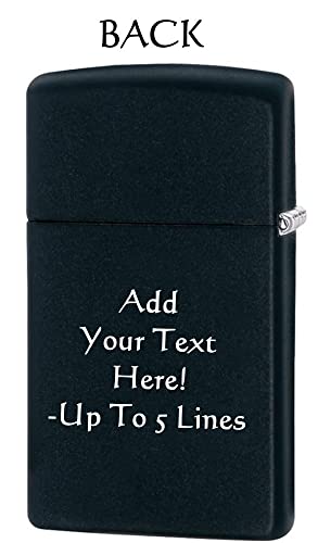 Encendedor Zippo negro mate con grabado personalizado miniatura 2