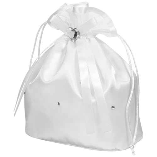 GALPADA Bolsa de regalo para la primera comunión, monedero de boda para mujer, bolso de dolly, bolsa de dinero, bolsa de boda, bolsa de dinero, bolsa de dolly, bolsa de malla blanca Abs Navidad blanca