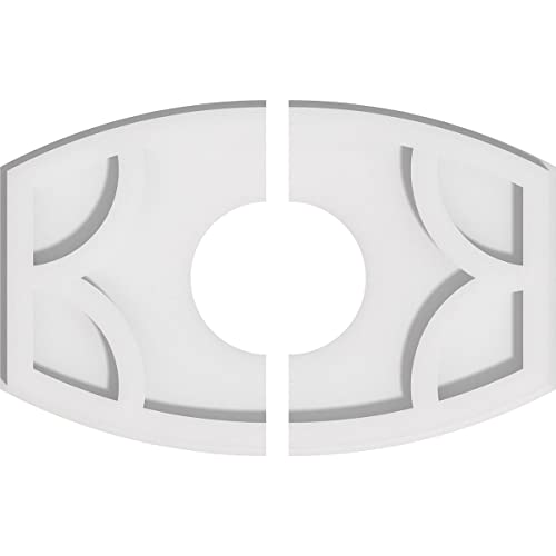 Image of Ekena Millwork CMP14X9KY2-04000 Kailey Architectural Grade PVC Contemporary, Two Piece Urethane Ceiling Medallions 14 inchW x 9 3 /8 inchH x 4 inchID x 7 1 /2 inchC x 1 inchP