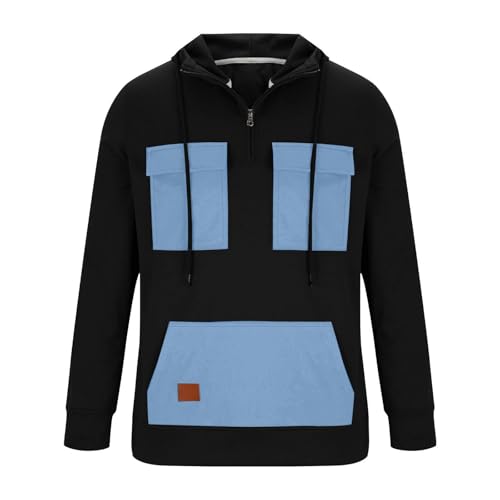 Pull marin pour homme demi-zippé noir vêtement de travail d'hiver