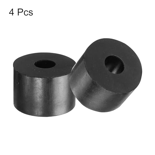 QUARKZMAN 4 Stück Gummi Unterlegscheiben Gummispacer 30mm Außendurchmesser 10mm Innendurchmesser 20mm Dicke Gummi Abstandshalter Runde Distanzhülsen für Haus Auto Zubehör Schwarz